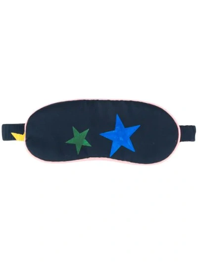 Shop Chinti & Parker Star Print Eye Mask In Navy/multi