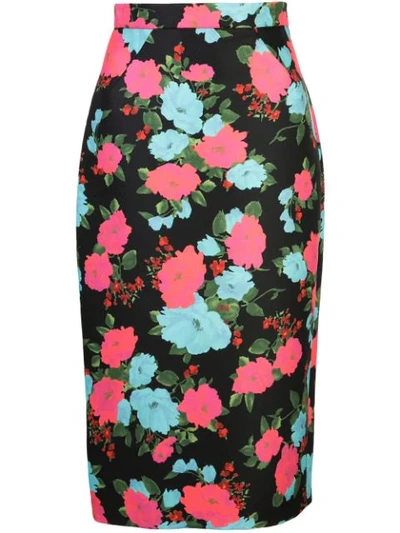 FLORAL PRINT FITTED SKIRT