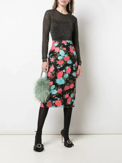Shop Erdem Floral Print Fitted Skirt