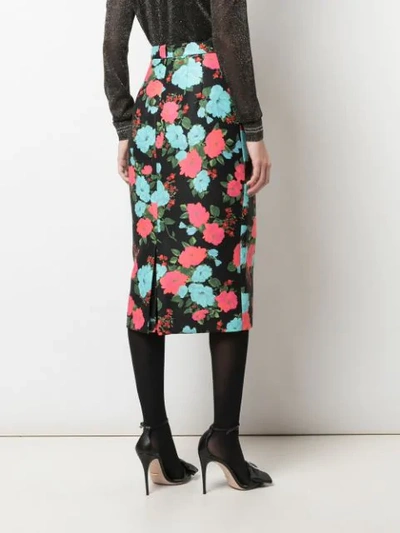 FLORAL PRINT FITTED SKIRT