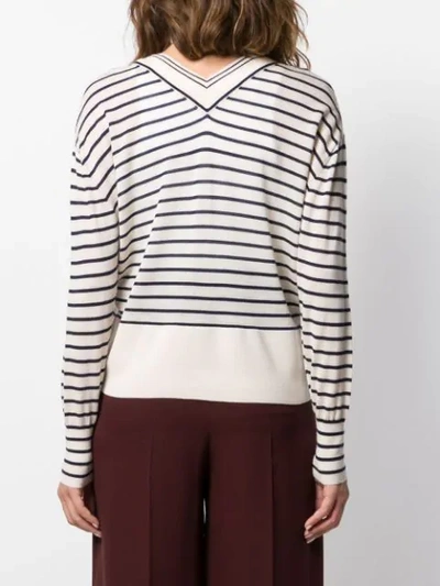 Shop Forte Forte Striped Loose-fit Cardigan In Neutrals