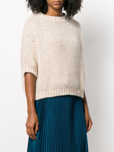 Shop Roberto Collina Cable Knit Wool Jumper In Neutrals