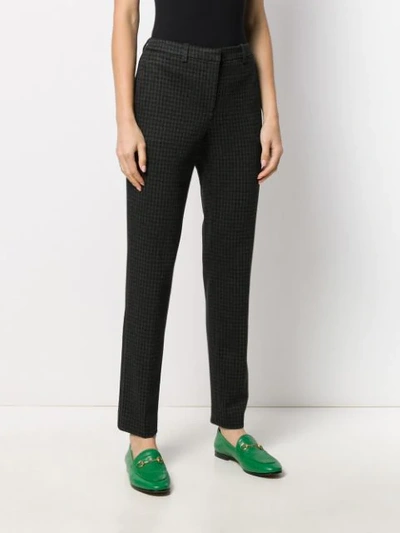 Shop Theory Houndstooth Tapered Trousers In Grey