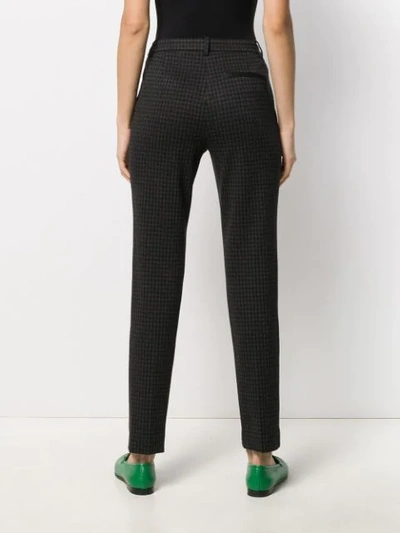 Shop Theory Houndstooth Tapered Trousers In Grey