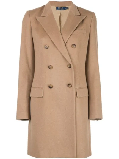 Shop Polo Ralph Lauren Mid-length Double-breasted Coat In Brown