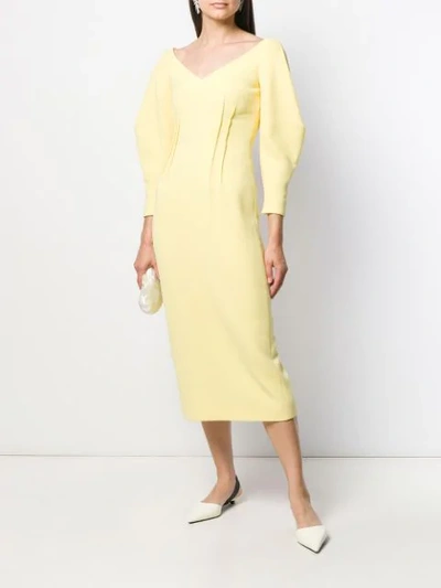 Shop Emilia Wickstead Calla Dress In Yellow