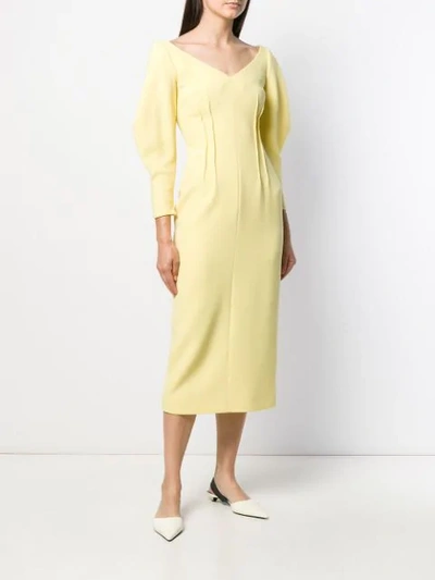 Shop Emilia Wickstead Calla Dress In Yellow