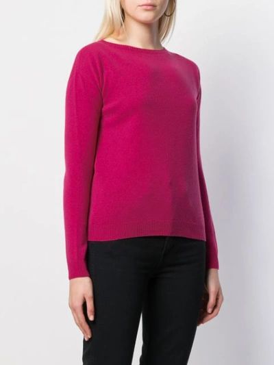 Shop Liu •jo Crew-neck Knit Sweater In Pink