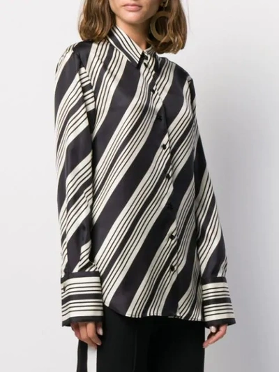 Shop Joseph Button-front Striped Shirt In Black