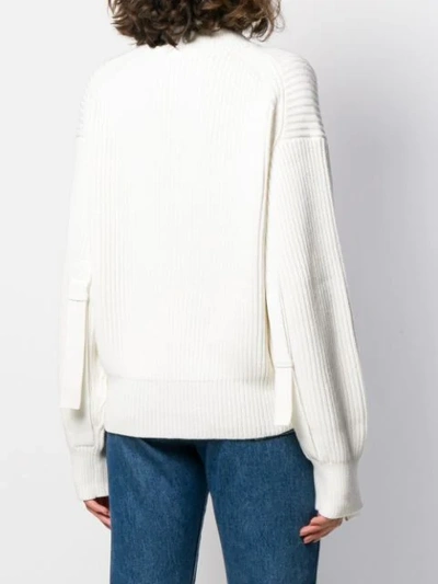 Shop Helmut Lang Balloon Sleeve Knitted Jumper In White
