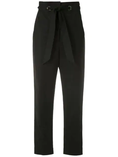 Shop Andrea Marques Eyelets Clochard Trousers In Black