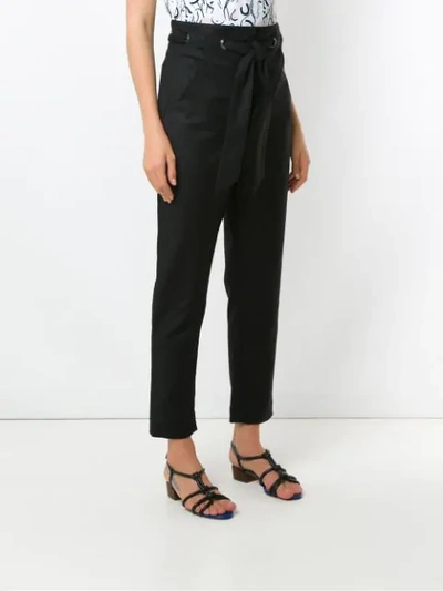 Shop Andrea Marques Eyelets Clochard Trousers In Black