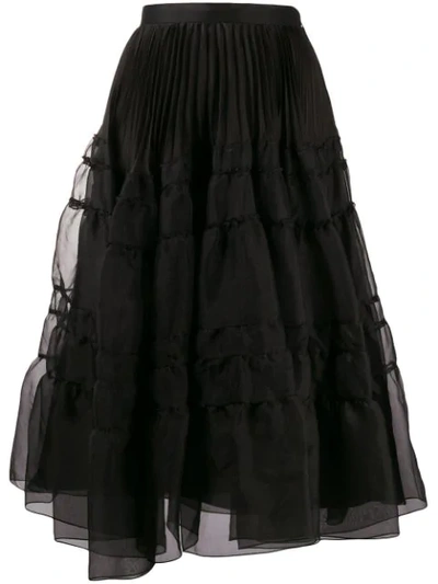 Shop Rochas A-line Midi-skirt In Black