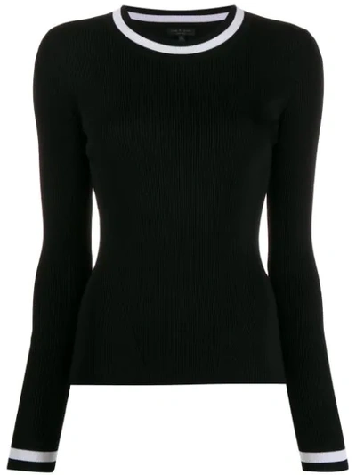 Shop Rag & Bone Contrast-trim Sweater In Black