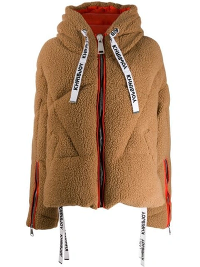 Shop Khrisjoy Oversized Hooded Jacket In Neutrals