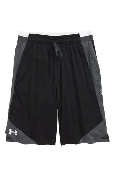 Shop Under Armour Stunt 2 Shorts In Black/ Pitch Gray