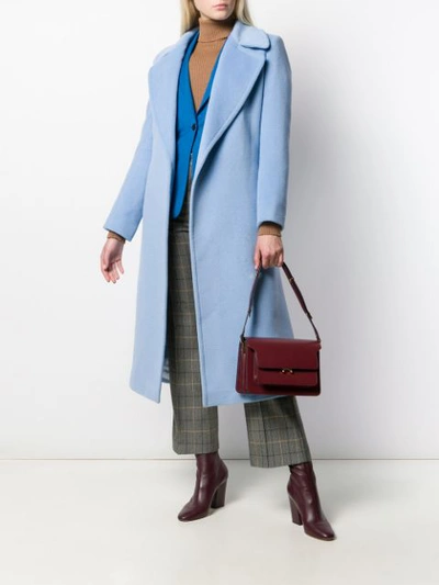 Shop Tagliatore Molly Belted Coat In Blue