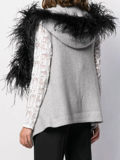 FEATHER-EMBELLISHED KNIT GILET