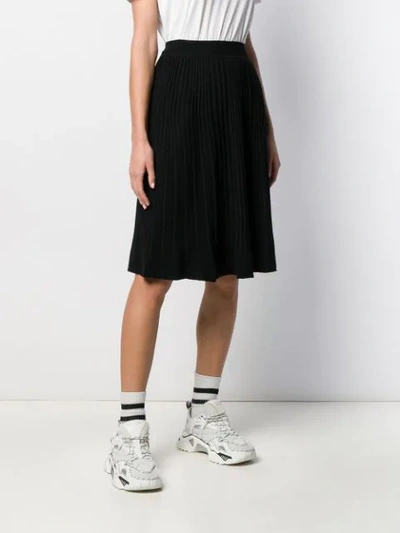 Shop Calvin Klein Pleated Knit Skirt In Black