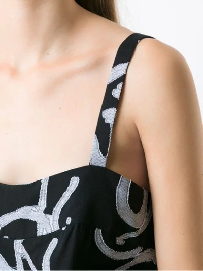 Shop Andrea Marques Printed Sleeveless Blouse In Black