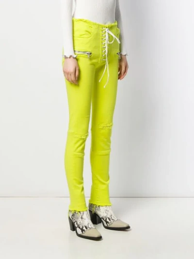 Shop Ben Taverniti Unravel Project Lace-up Trousers In Yellow