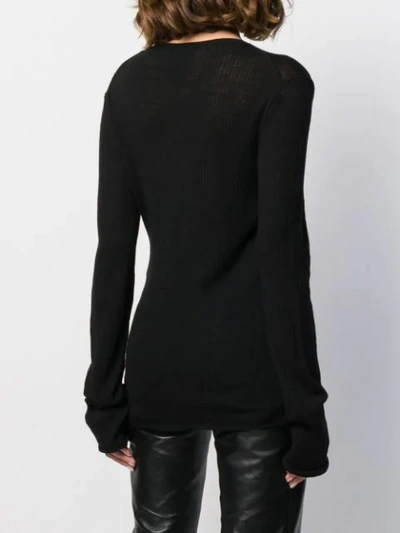 Shop Ann Demeulemeester Ribbed Peacock Top In Black