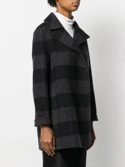 Shop Theory Checked Double-faced Coat In Grey
