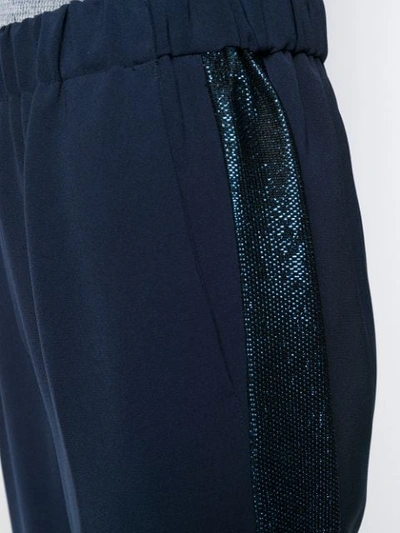 Shop Antonelli Contrast Side Stripe Trousers In Blue