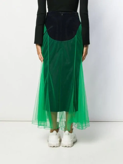 Shop Quetsche Flared Maxi Skirt In Green