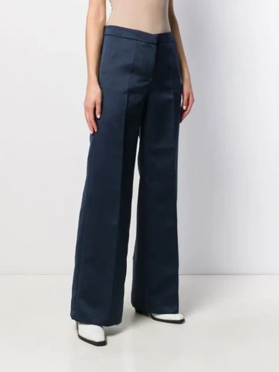 Shop Semicouture Wide-leg Tailored Trousers In Blue