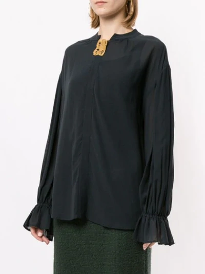 Shop Muller Of Yoshiokubo Sheer Cotton Blouse In Green