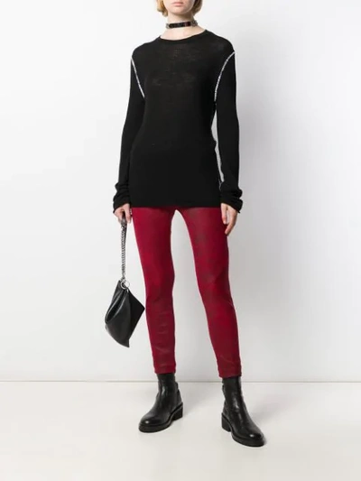 Shop Ann Demeulemeester Julius Skinny Trousers In Red