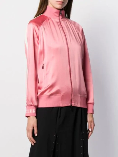 Shop Moncler Logo Track Jacket In Pink