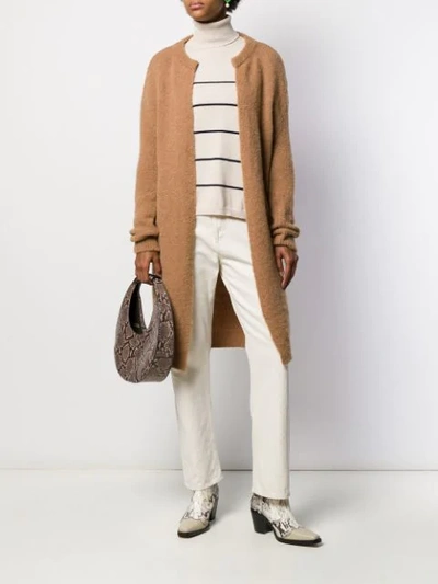 Shop Semicouture Roll-neck Striped Jumper In Neutrals