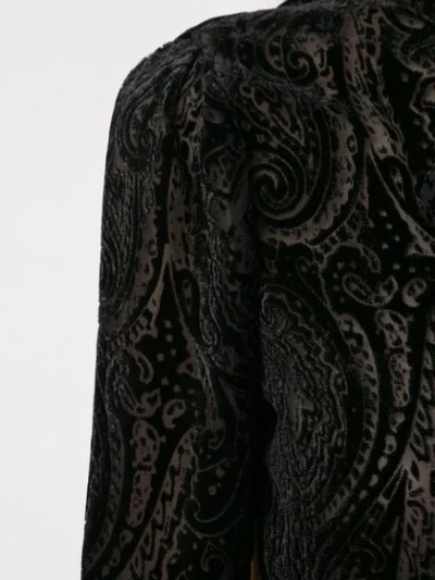 Shop Paule Ka Devoré Paisley Blouse In Black