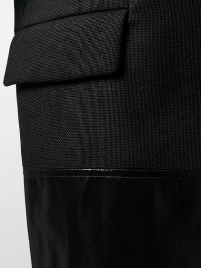 Shop Yang Li Contrast Panel Single-breasted Coat In Black