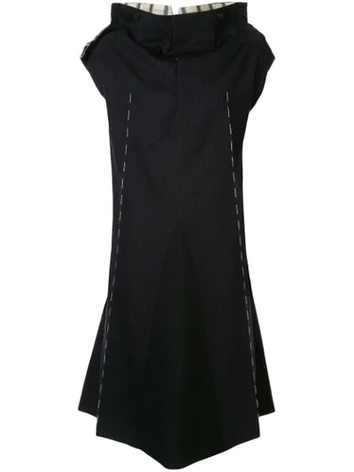 Shop Maison Margiela Outline Panelled Midi Dress In Black