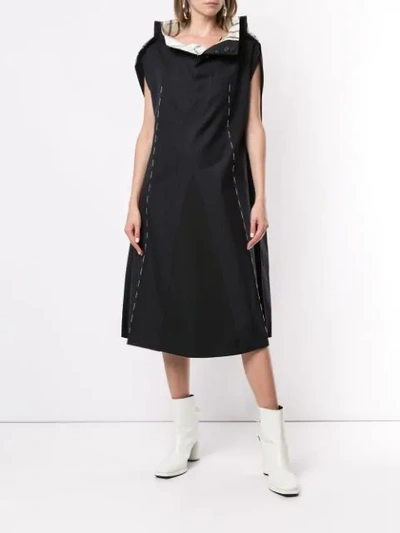 Shop Maison Margiela Outline Panelled Midi Dress In Black