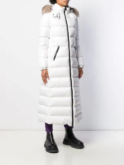 Shop Moncler Hudson Long Padded Coat In White