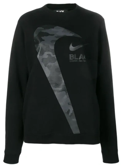 Shop Comme Des Garçons X Nike Camouflage Logo Sweatshirt In Black