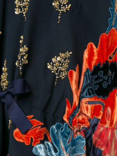 Biyan Printed Silk Midi Dress In Blue