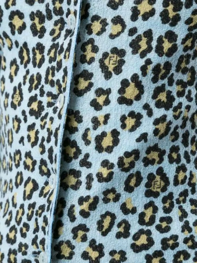 Pre-owned Fendi Leopard Print Cardigan In Blue