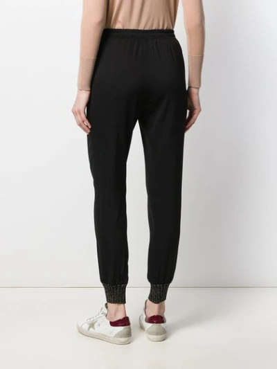 Shop Liu •jo Drawstring Waist Track Trousers In Black