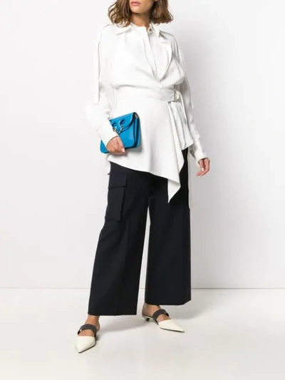 Shop Proenza Schouler Draped Buckled Blouse In White