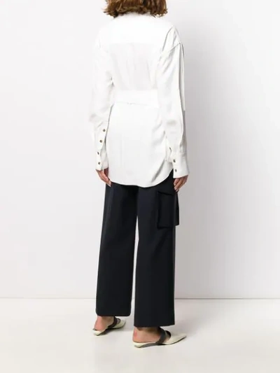 Shop Proenza Schouler Draped Buckled Blouse In White