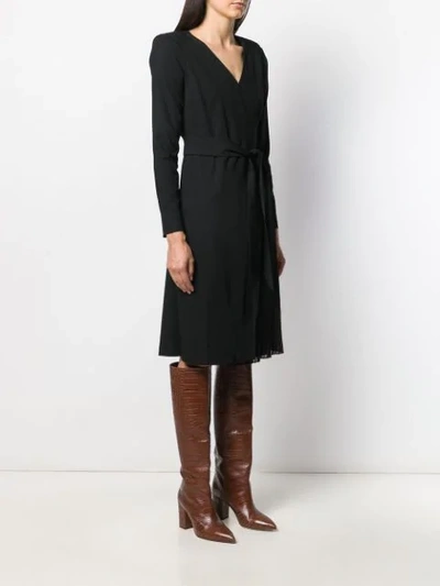 Shop Federica Tosi Long-sleeve Belted Dress In Black