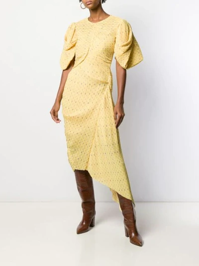 Shop Preen By Thornton Bregazzi Jenny Asymmetric Dress In Yellow
