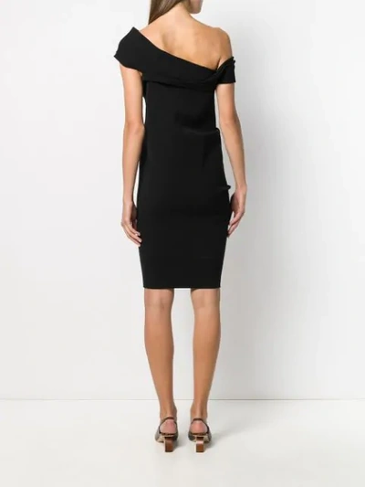 Shop Lanvin One Shoulder Ruffle Trim Dress In Black