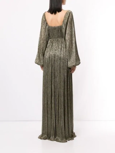 Shop Peter Pilotto Metallic Plissé-lamé Gown In Gold