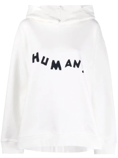 Shop Mm6 Maison Margiela Humans Print Hoodie In White